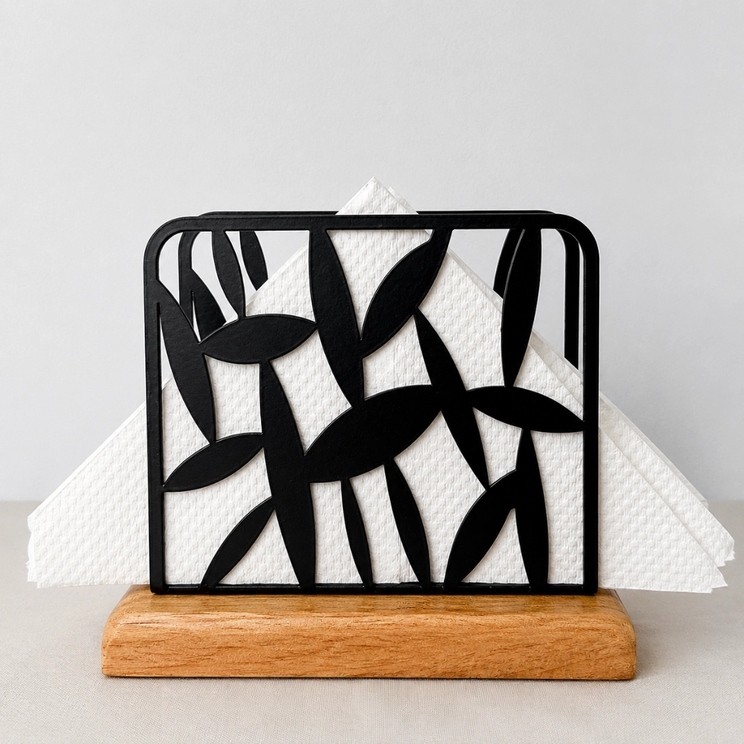 Modern Tissue Holder with Wooden Base TW01MH